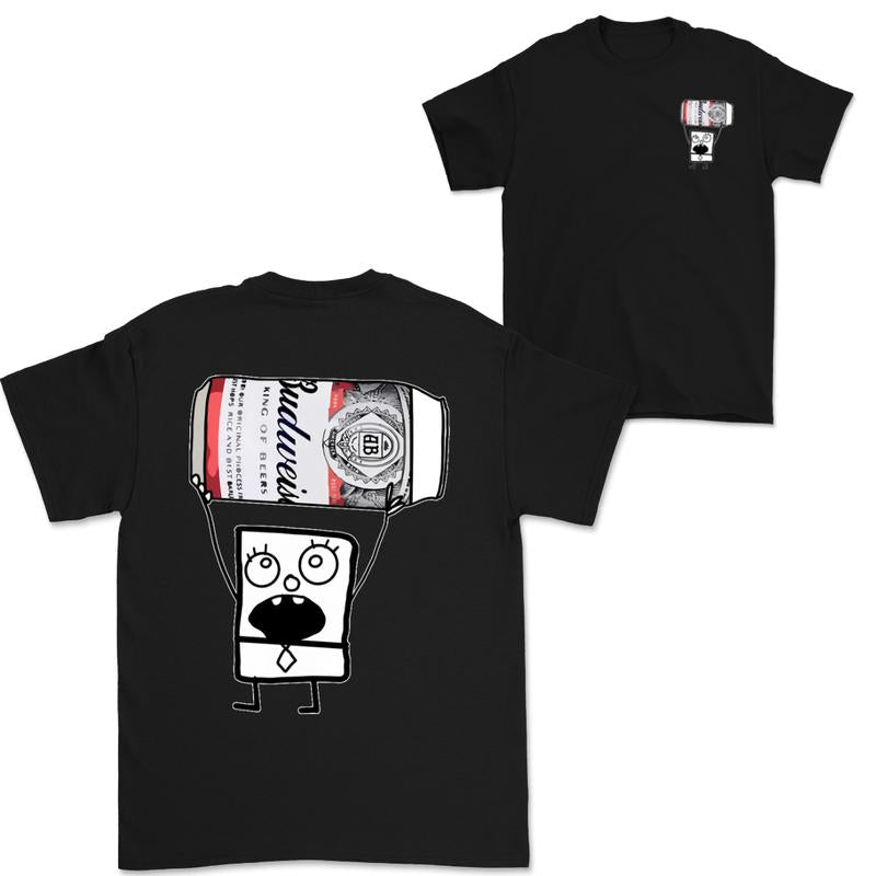 Doodlebob Budweiser 2 Sided T-Shirt, Funny Drinking T-Shirt, Summer T-Shirt, Full Color T-Shirt, Unisex T-Shirt, For Men, For Women, Gift For All Menswear Top