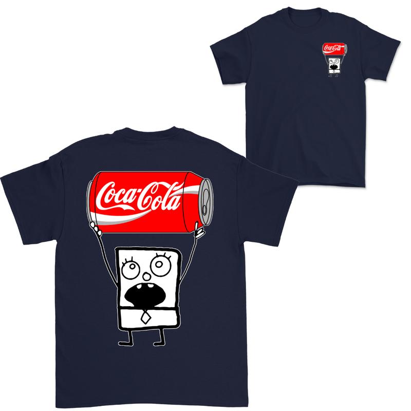 Doodlebob Coca Cola 2 Sided T-Shirt, Funny Drinking T-Shirt, Summer T-Shirt, Full Color T-Shirt, Unisex T-Shirt, For Men, For Women, Gift For All Menswear Top