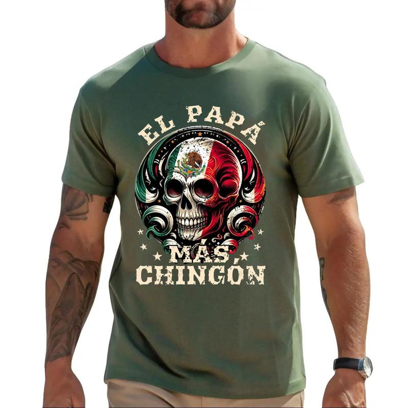 El Papa Mas Chingon Shirt, Funny Spanish PapÃƒÂ¡ T-Shirt Unisex Fabric Cotton Collar