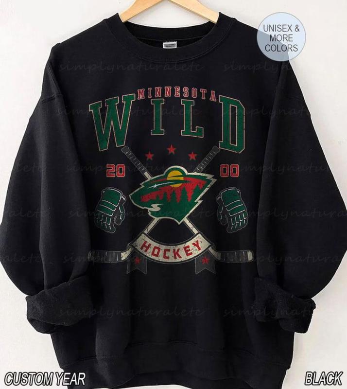 Minnesota Sweatshirt Crewneck, Vintage Wild shirt, Minnesota Hockey Fan shirt, Hockey Tee, Wild Sweatshirt