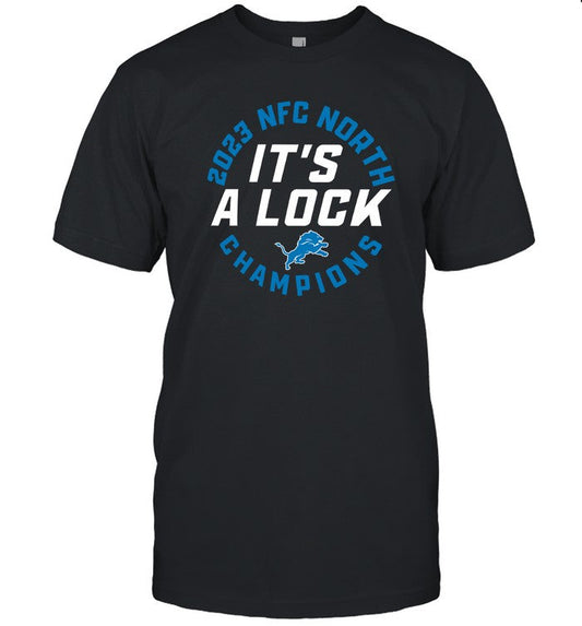 NFC North It's A Lock 2023 Champions Detroit Lions T-Shirt