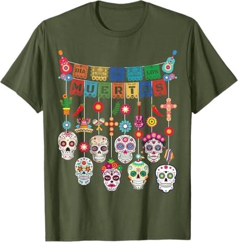 Dia De Los Muertos Funny Day of the dead Hanging skulls T-Shirt
