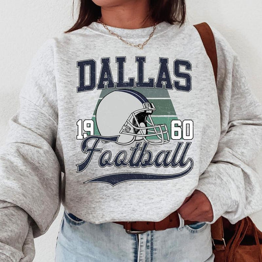 Dallas Vintage Football Crewneck Sweatshirt, Vintage Dallas Football Sweatshirt For Sports Fans Unisex, Gift For Fan