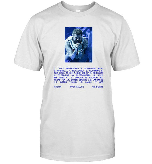 Post Malone Tracklist 2023 T-Shirt White Limited
