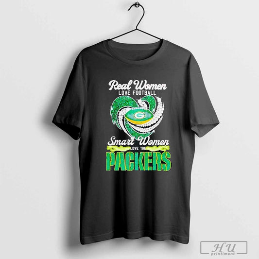 Real Women heart Football Smart Women Love The Packers T-shirt