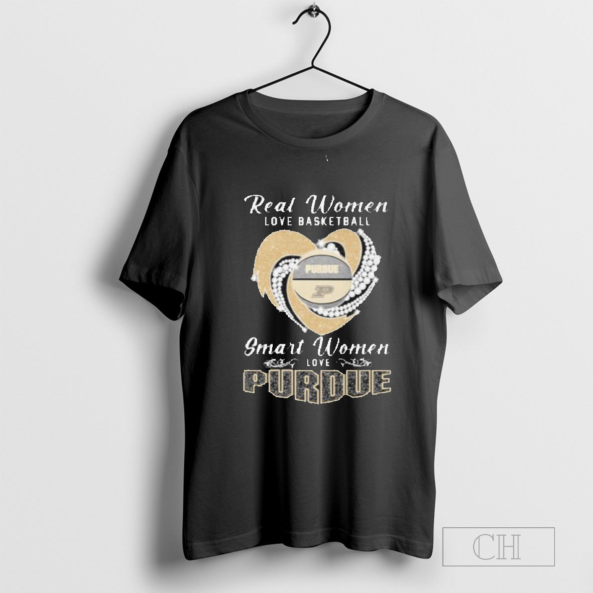 Real Women Love Basketball Smart Women Love The Purdue Boilermakers X Heart Diamonds T-Shirt