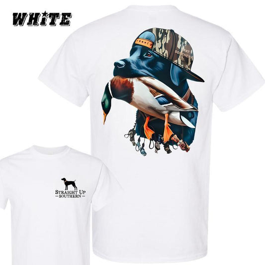 Straight Up Southern Labrador T-shirt, Duck Hunting Dog Graphic Sweatshirt, Perfect for Outdoor & Hunting Enthusiast, Unisex Cotton Hoodie