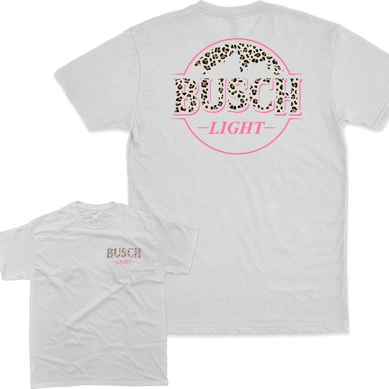 Top Busch Light Leopart Logo T-shirt 2 Side Unisex Size Range - For Everyone - Every Color Available Fashion Varieties - Statement Pieces - Unisex App