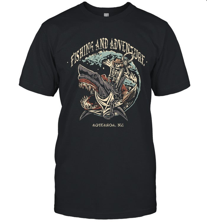 Limited Fishing And Adventure Skeleton Cowboy Shirt