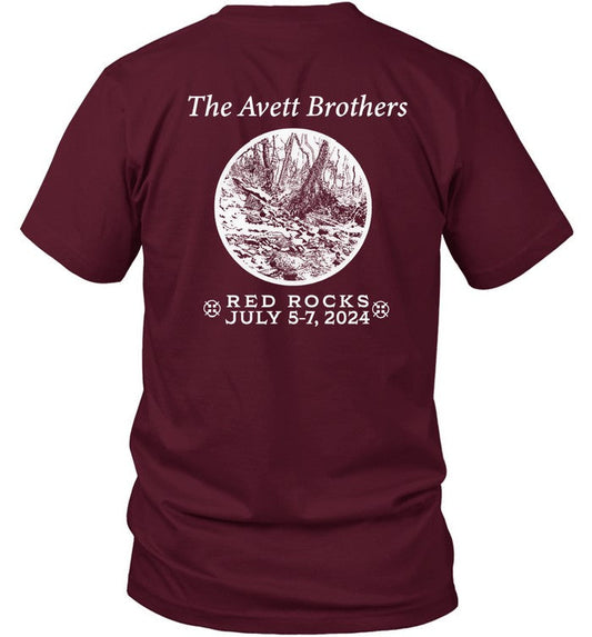 limited The Avett Brothers red rocks July 5-7 2024 shirt