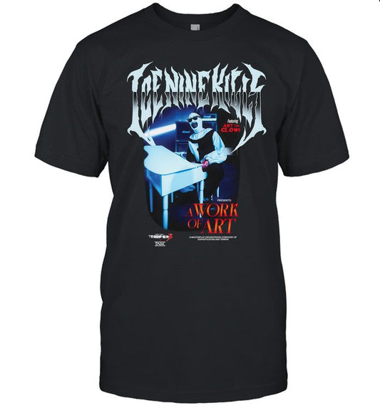 Ice Nine Kills X Terrifier 3 Featuring Art The Clown A Work Of Art Piano 2024 T-Shirts_1