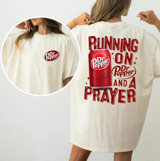 Dr. Peper T-Shirt, Running On Dr.Peper And A Prayer Sweatshirt, Dr. Peper Clother for Womens, Mens  - Classic Cotton Short Sleeve Top for Men - Man Me