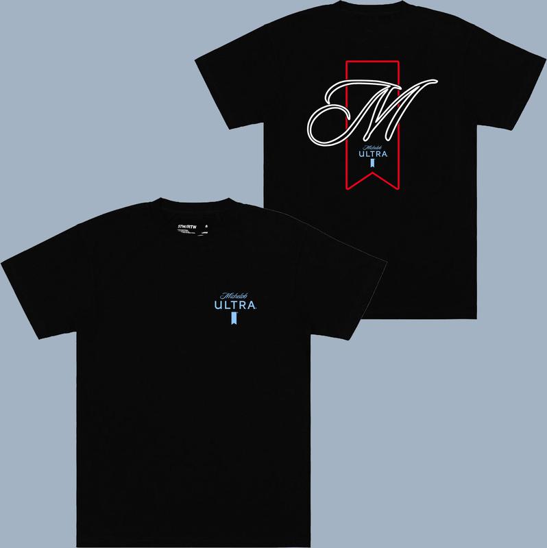 M Michelob Ultra Tee - 2 Side - Plentiful Color Options - Unisex Appeal - Everyday Basics - Multiple Fashion Choices - Sizes For Everyone