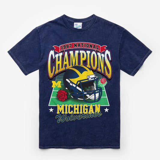 MICHIGAN WOLVERINES H-BOWLS LOCKER VINTAGE  TUBULAR TEE, VINTAGE GRAPHIC TEES, TP