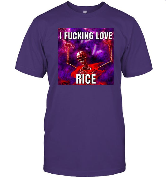 Limited I Fucking Love Rice Skeleton Tee