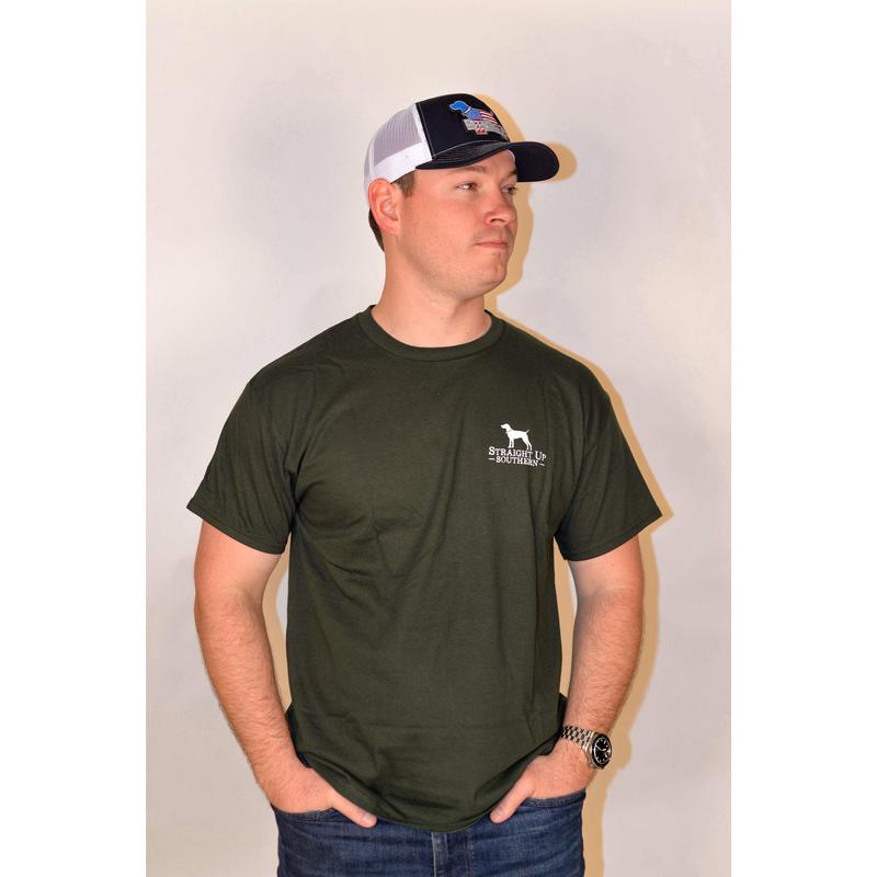Ducks and Bucks - Mallard Duck and Whitetail Buck Hunting T-Shirt - Green Classic Cotton