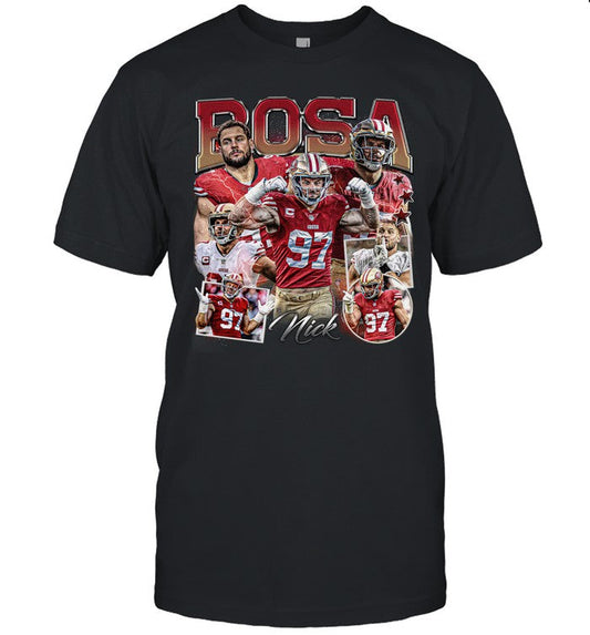 Nick Bosa Shirt, Football American Vintage Tee, Football 90s