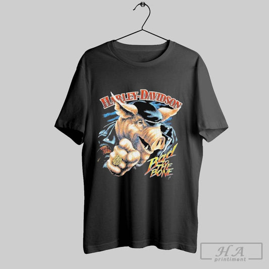 Premium Harley Davidson 1988 Bad To The Bone Black T Shirt