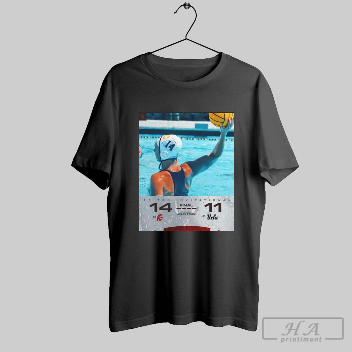 Poster Final Triton Invite Usc Water Polo Win Over Ucla Water Polo 14 11 Score Fight On The Place To Be T Shirt