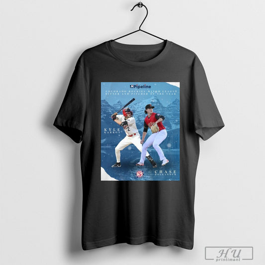 Spokane Indians MLB Pipeline Colorado Rockies Minor League Hitter And Pitcher Of The Year Kyle Karros and Chase Dollander Poster T-shirt
