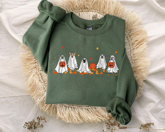 ÃÂ¡ute Ghost Dog Shirt, Halloween Shirt, Ghost Shirt, Dog Lovers Shirt, Halloween Dog Shirt, Spooky Season Tee Top Womenswear