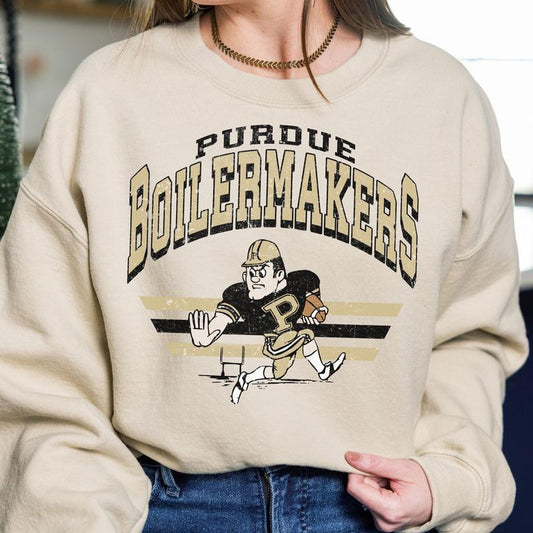 Purdue Boilermakers Vintage Football NCAA Sweatshirt, Vintage Sweatshirt NCAA, Classic Sport Sweatshirt, Gifts For Football Fan Sport