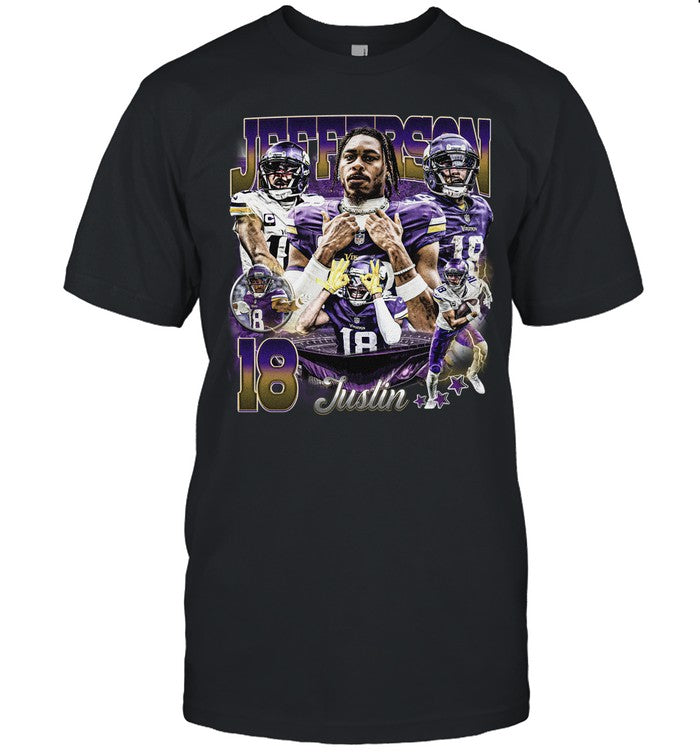 Justin Jefferson Shirt, Football American Graphic Vintage