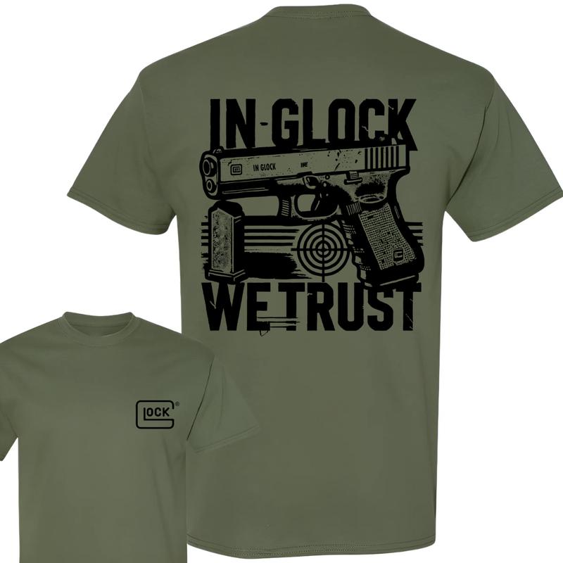 In Glock We Trust T-shirt, Double Sided Tee, Glock Tee, Men's Cotton Top - Classic