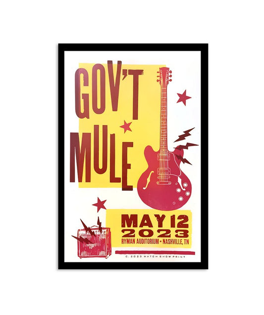 Gov'T Mule 5 12 2023 Ryman Auditorium, Nashville, Tn Poster