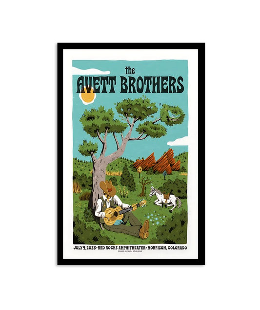 July 9, 2023 The Avett Brothers Red Rocks Amphitheater, Morrison, CO Poster