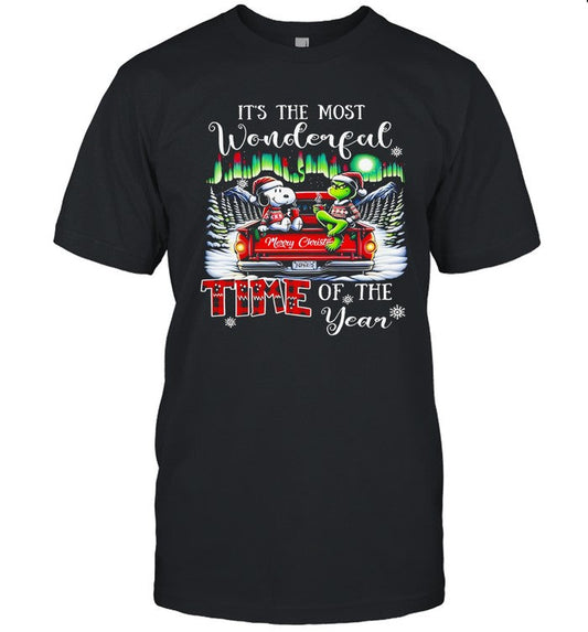 Snoopy and Grinch it's the most wonderful time of the year Christmas shirt