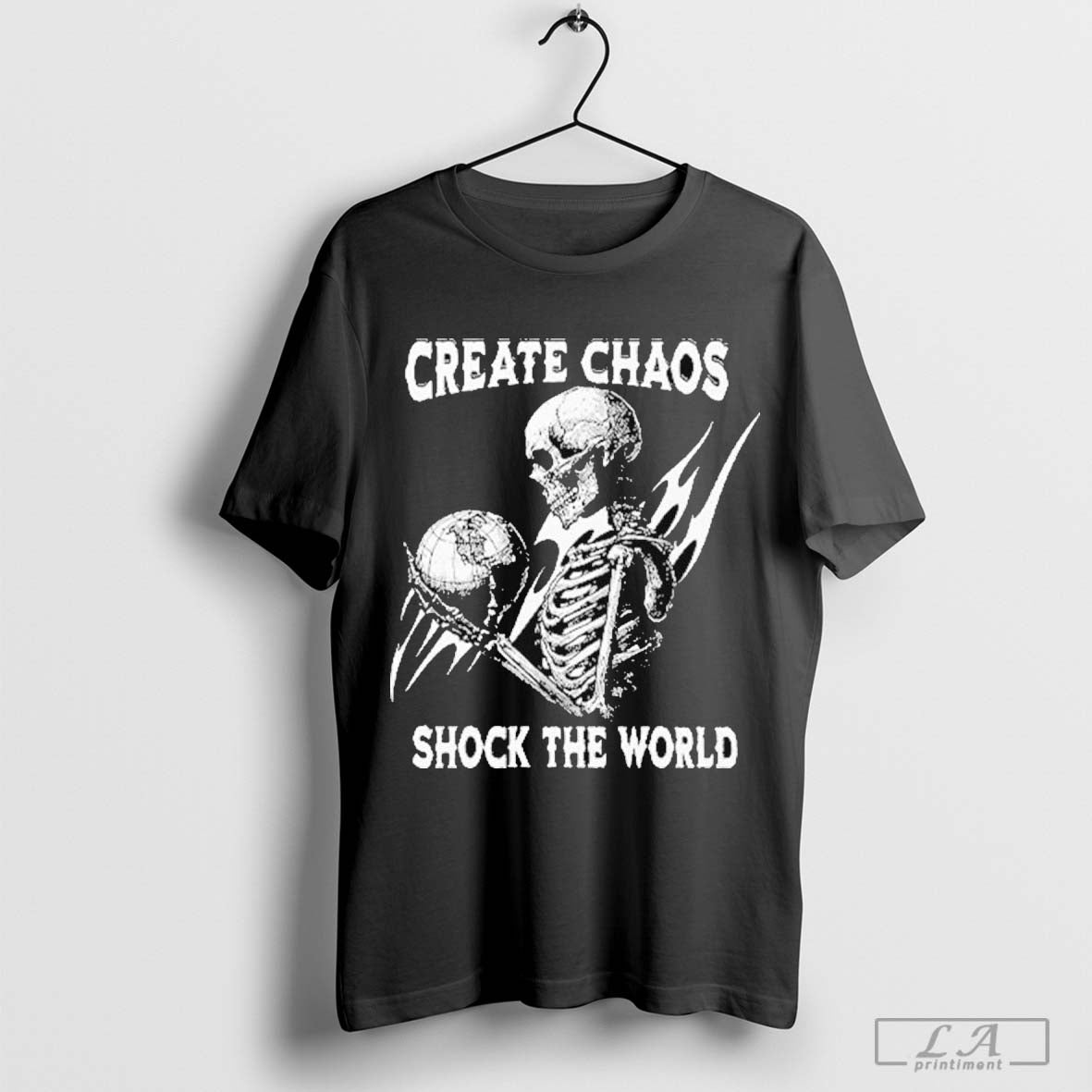 Skeleton Create Chaos Shock The World Shirt