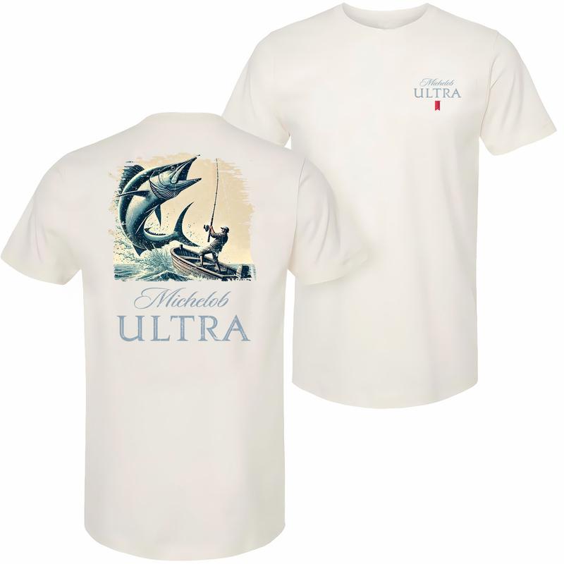Michelob Ultra Man's Best Friend -  Fishing T-shirt - 2 Side - Colors Galore - Fashion For All Tastes - Gender-neutral Appeal - Choose Your Fit - Limi