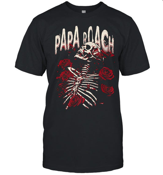 Papa Roach Skele Roses New T Shirt