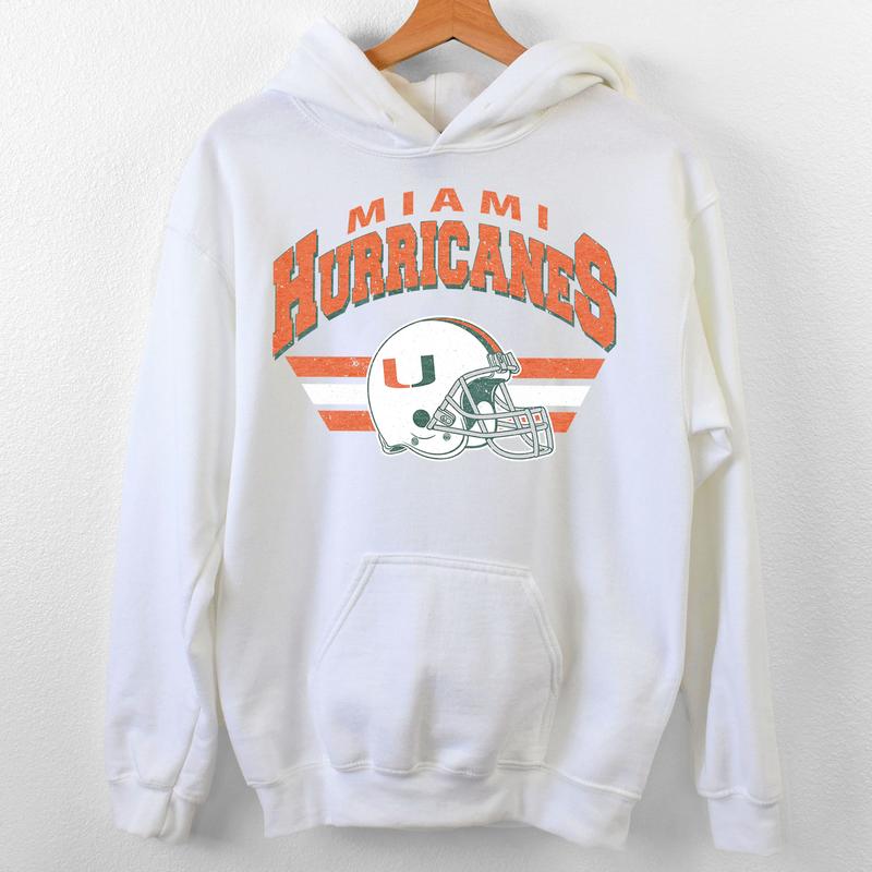 Miami Hurricanes Vintage Football NCAA Sweatshirt - Tshirt - Hoodie, University of Miami Unisex Football NCAA Shirt, Unisex Vintage NCAA Shirt, Classic Football Shirt, Gifts For Football Fan Sport, Cotton, Sweatshirt, Casual Clothes