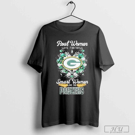 Real women love football smart women love the Green Bay Packers floral T-shirt