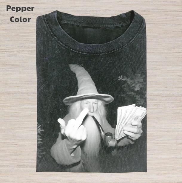 The Lord of the Rings Vintage Graphic Tee, Gandalf Middle Finger T-Shirt, Movies Tee, Unisex Meme Cringe Funny Dumb Shirt, Menswear Womenswear Streetwear