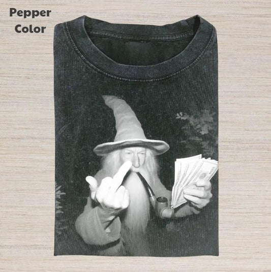 The Lord of the Rings Vintage Graphic Tee, Gandalf Middle Finger T-Shirt, Movies Tee, Unisex Meme Cringe Funny Dumb Shirt, Menswear Womenswear Streetwear