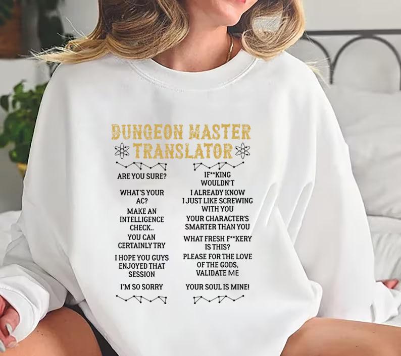 Dungeon Master Translator Shirt, Dungeons and Dragons Shirt,  DND Shirt, Sleeping With the Dungeon Master Shirt, Dnd Houses And Humans Parody Dungeons