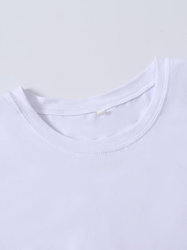 Men's Regular Fit Dinosaur & Letter Print Round Neck Tee, Summer Clothes, Casual Soft Comfy Graphic Short Sleeve T-shirt for Summer, Slogan Tees, Men's Top for Daily Wear