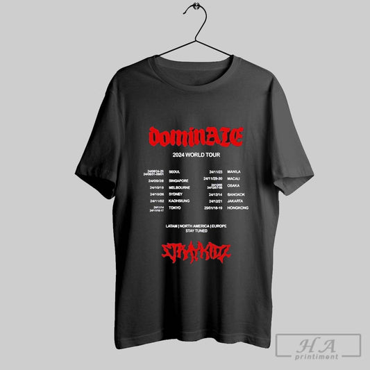 Stray Kids Dominate 2024 World Tour T Shirts