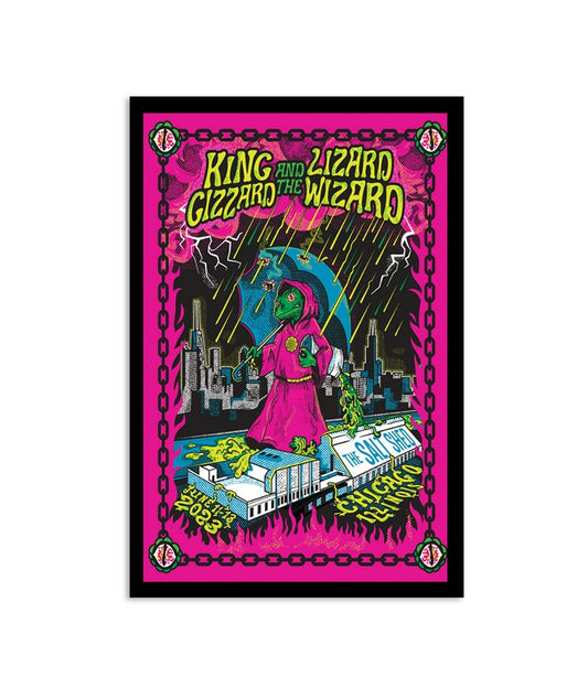 King Gizzard & The Lizard Wizard 11,12,13 June 2023 Chicago Illinois Poster