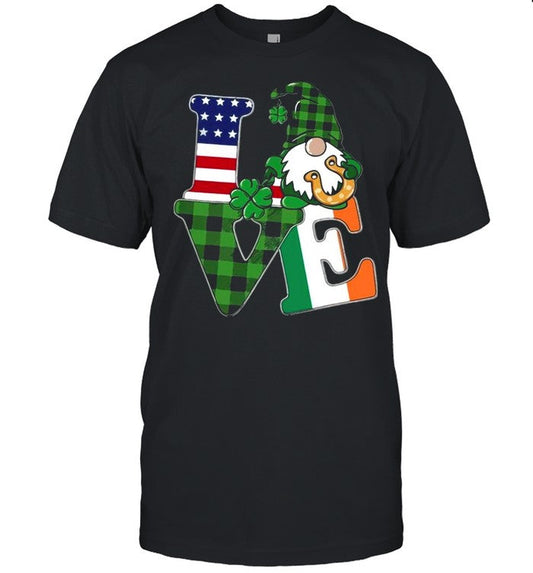 American flag Gnome Love St Patricks Day shirt_1