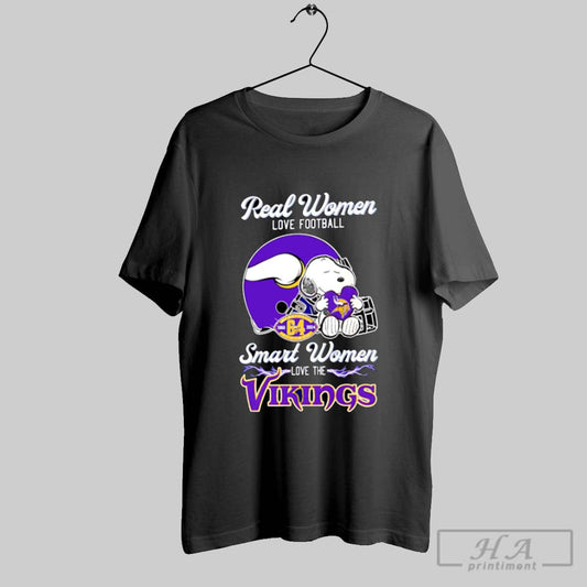 Real Women Love Football Smart Women Love The Vikings Helmet Shirt