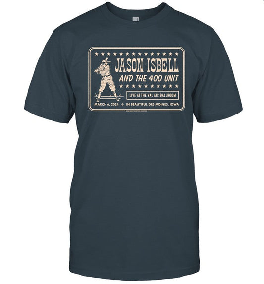 Jason Isbell And The 400 Unit March 6, 2024 In Beautiful Des Moines, IA T-Shirt