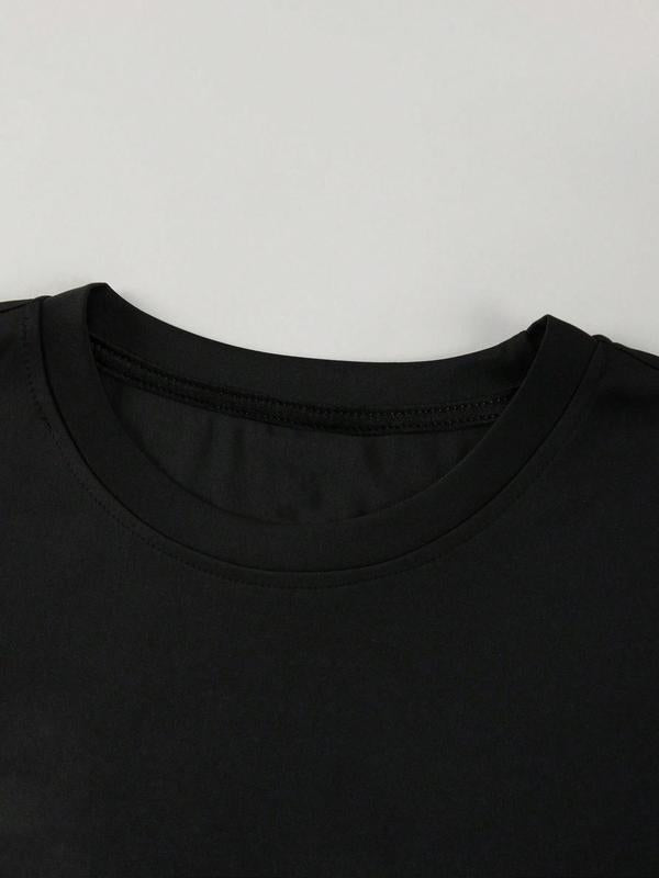 Men's Letter Print Round Neck Tee, Regular Fit Fashion Casual Short Sleeve T-shirt for Summer, Graphic Tees, Men's Streetwear Clothes for Daily Wear