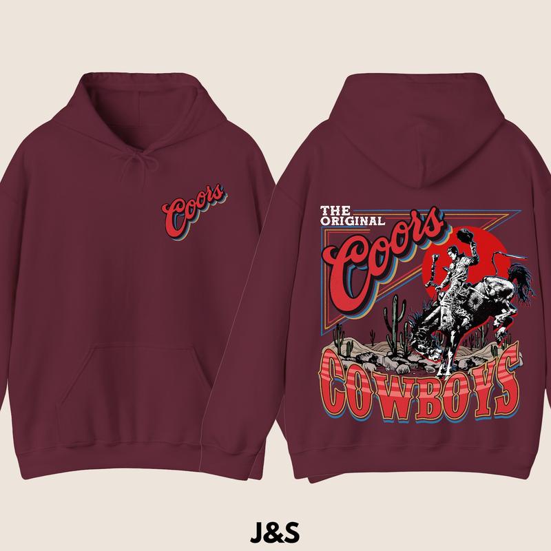 Coors Western Cowboy Hoodie, Sweatshirt,Vintage 90s Graphic Western Hoodie, Retro Coors Hoodie, Wild West Gift, Cool Gift