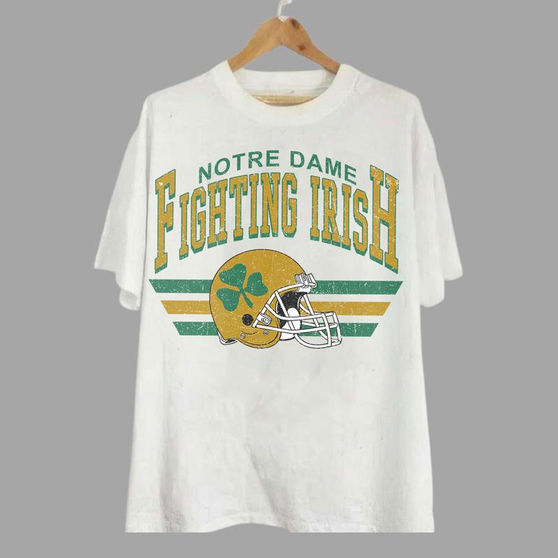 Notre Dame Fighting Irish Vintage NCAA Sweatshirt, Unisex Notre Dame Football Shirt, Classic Sport Hoodie, Fans Gift, Cotton T-Shirt, Clothes