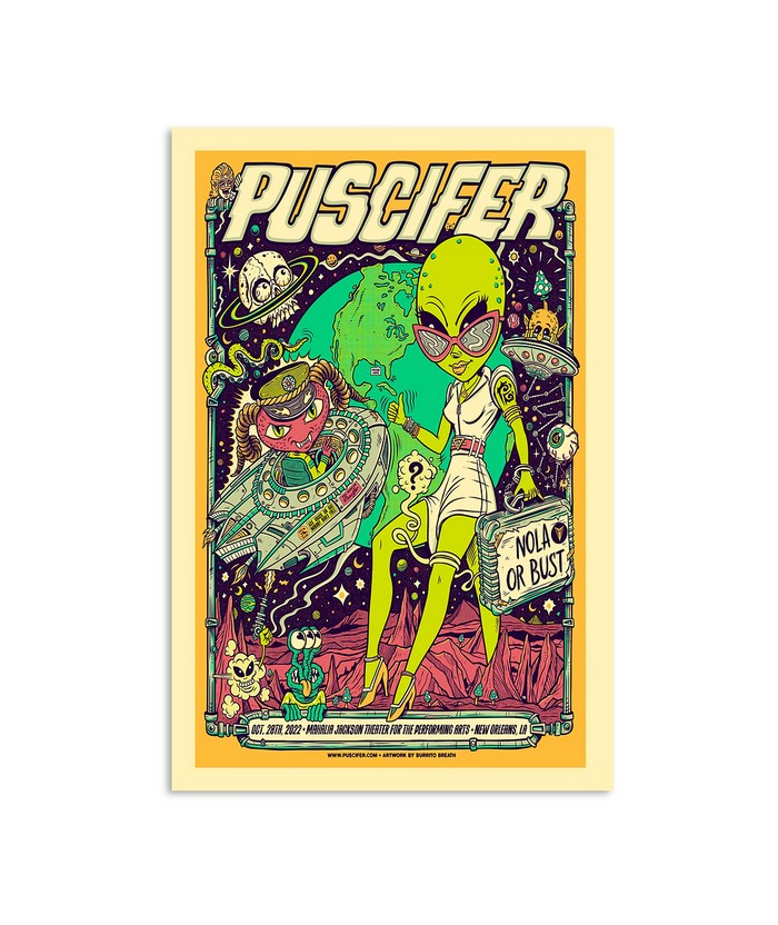 Puscifer New Orleans, Oct 28th 2022, Mahalia Jackson Theater Louisiana Poster