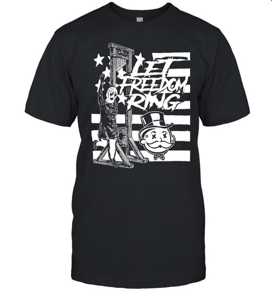 BatwoMANDA Let freedom ring revolution anarchy power to the people eat the rich t shirt